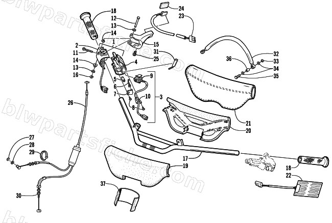 HANDLEBAR AND CONTROLS diagram