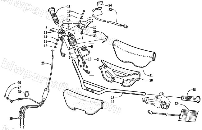 HANDLEBAR AND CONTROLS diagram