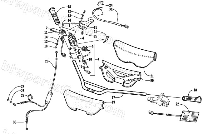 HANDLEBAR AND CONTROLS diagram