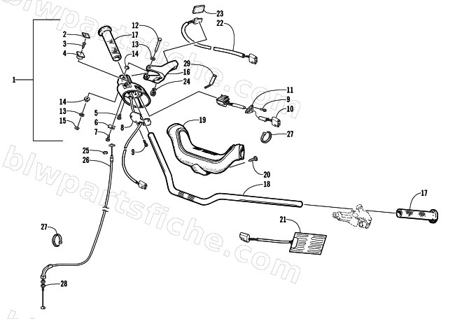 HANDLEBAR AND CONTROLS diagram