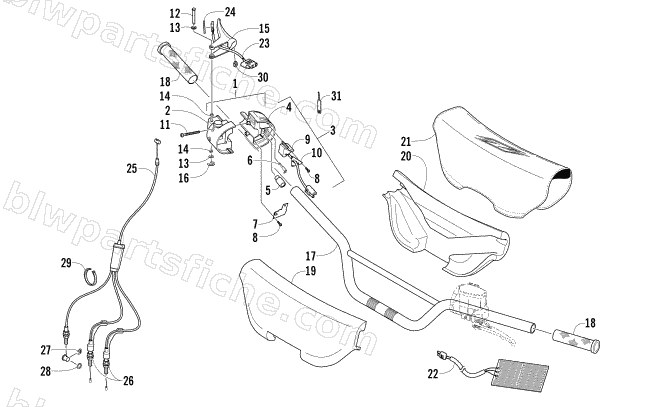 HANDLEBAR AND CONTROLS diagram