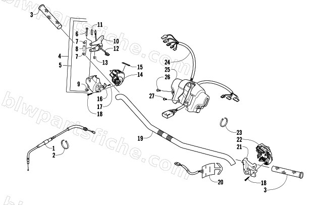 HANDLEBAR AND CONTROLS diagram
