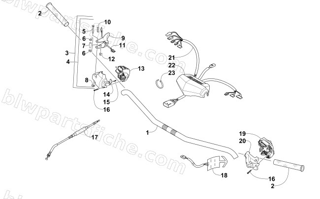 HANDLEBAR AND CONTROLS diagram