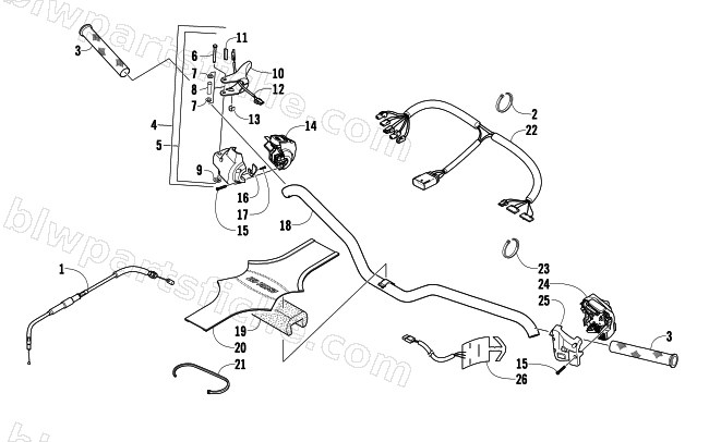 HANDLEBAR AND CONTROLS diagram