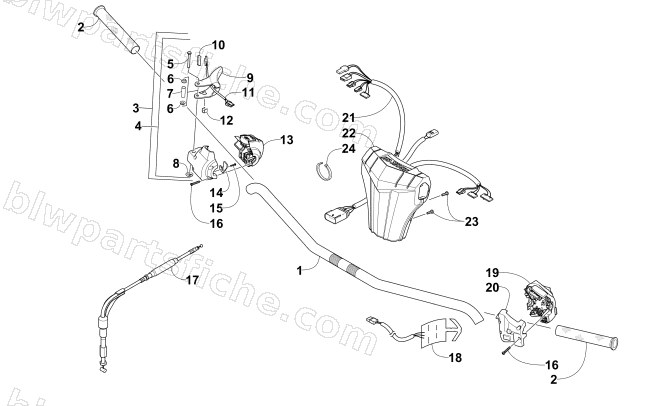 HANDLEBAR AND CONTROLS diagram