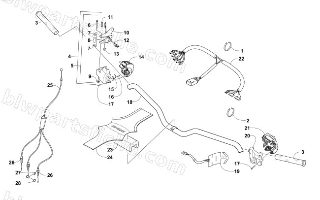 HANDLEBAR AND CONTROLS diagram