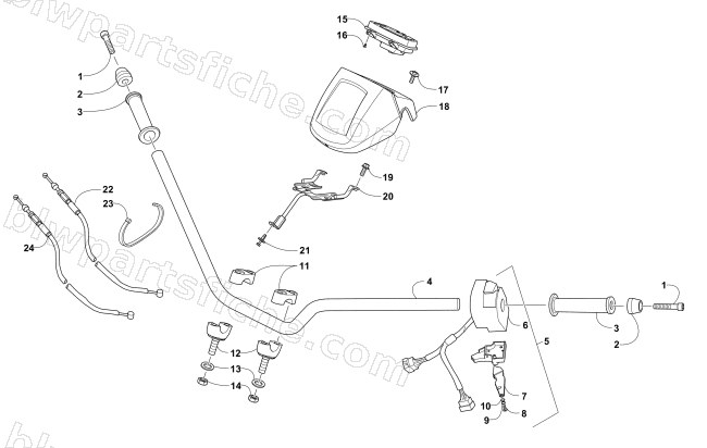 HANDLEBAR AND CONTROLS ASSEMBLY diagram