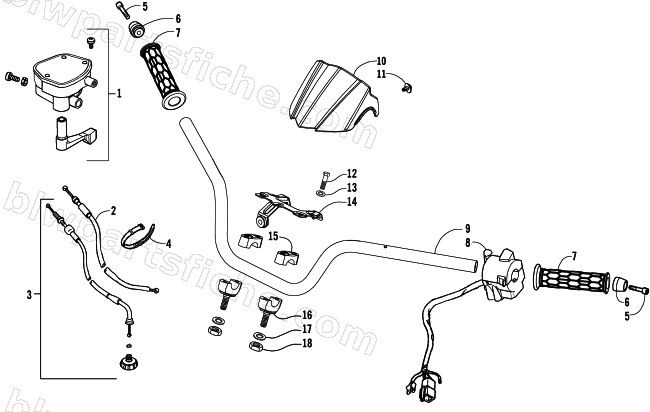 HANDLEBAR AND CONTROLS ASSEMBLY diagram