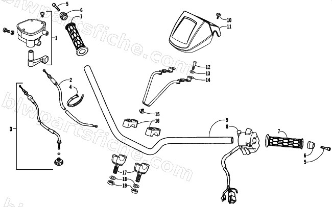 HANDLEBAR AND CONTROLS ASSEMBLY diagram