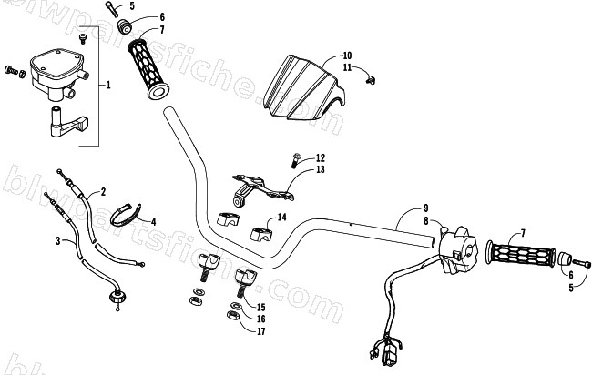 HANDLEBAR AND CONTROLS ASSEMBLY diagram