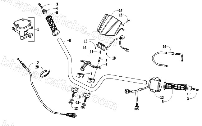 HANDLEBAR AND CONTROLS ASSEMBLY diagram