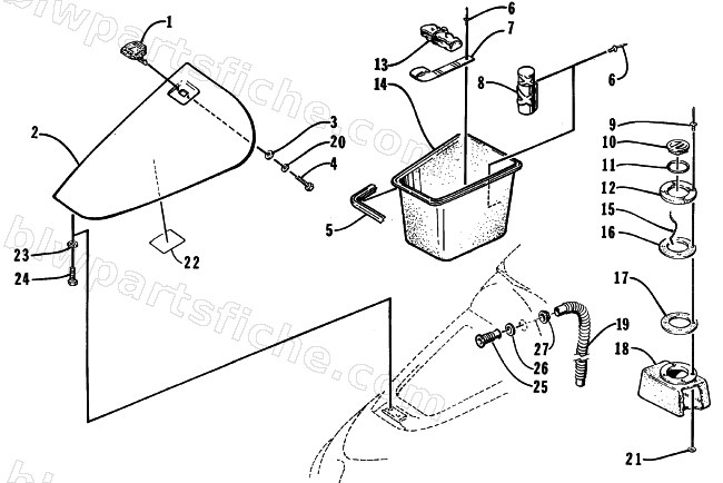 HATCH COVER AND STORAGE TRAY diagram