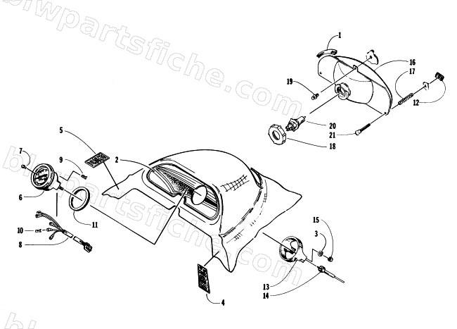 HEADLIGHT AND INSTRUMENT POD diagram