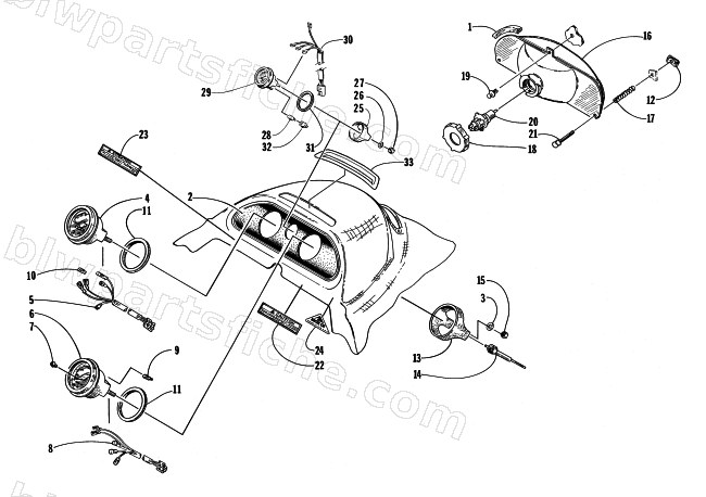 HEADLIGHT AND INSTRUMENT POD diagram