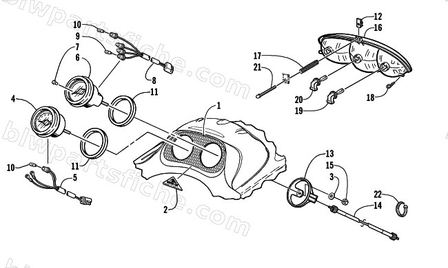 HEADLIGHT AND INSTRUMENTS diagram
