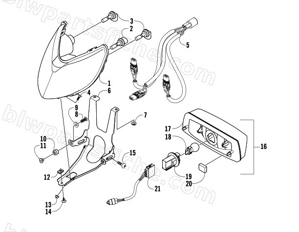 HEADLIGHT AND TAILLIGHT ASSEMBLIES diagram