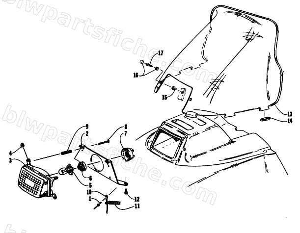 HEADLIGHT AND WINDSHIELD diagram