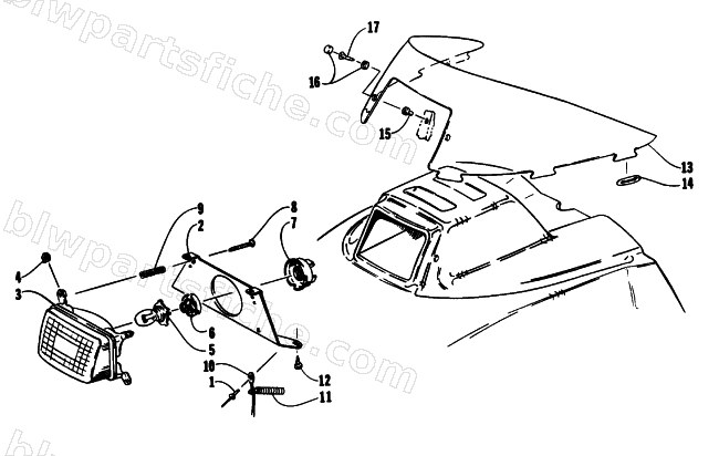 HEADLIGHT AND WINDSHIELD diagram