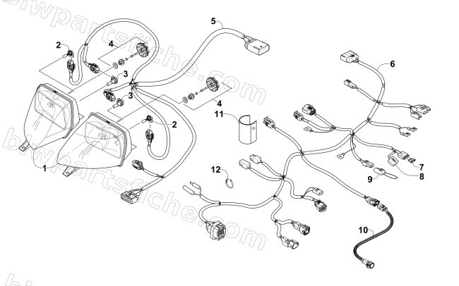 HEADLIGHT AND WIRING ASSEMBLIES diagram