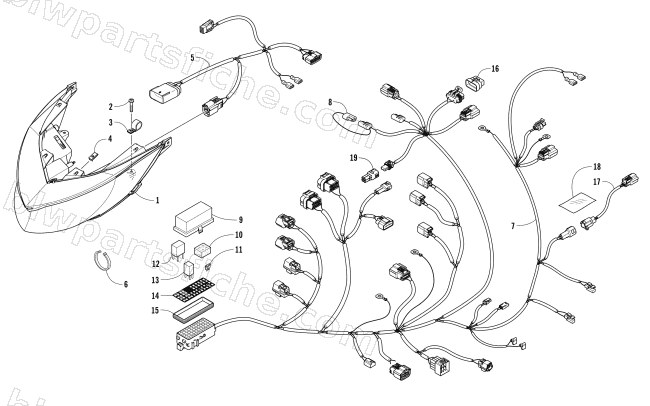 HEADLIGHT AND WIRING ASSEMBLIES diagram