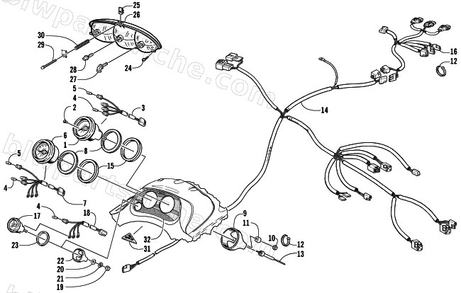 HEADLIGHT, INSTRUMENTS, AND WIRING ASSEMBLIES diagram