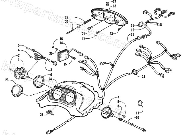 HEADLIGHT, INSTRUMENTS, AND WIRING ASSEMBLIES diagram