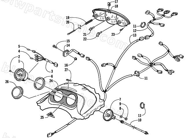 HEADLIGHT, INSTRUMENTS, AND WIRING ASSEMBLIES diagram