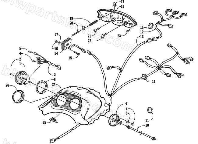HEADLIGHT, INSTRUMENTS, AND WIRING ASSEMBLIES diagram