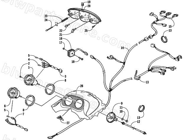 HEADLIGHT, INSTRUMENTS, AND WIRING ASSEMBLIES diagram