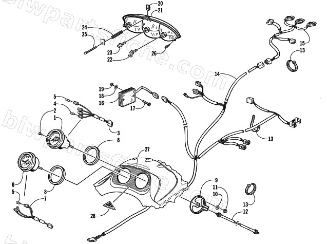 HEADLIGHT, INSTRUMENTS, AND WIRING ASSEMBLIES diagram