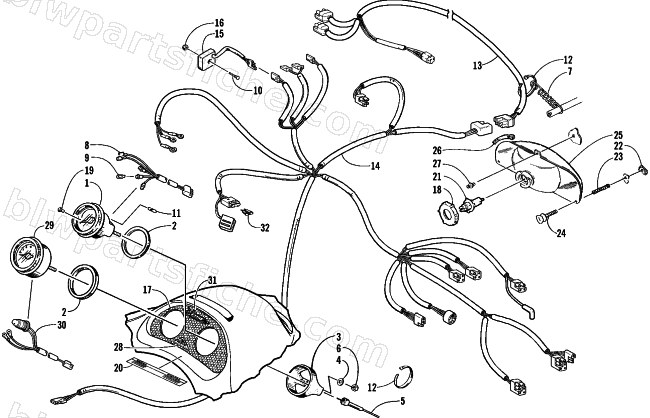 HEADLIGHT, INSTRUMENTS, AND WIRING ASSEMBLIES diagram
