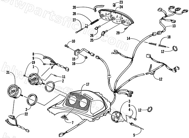 HEADLIGHT, INSTRUMENTS, AND WIRING ASSEMBLIES diagram