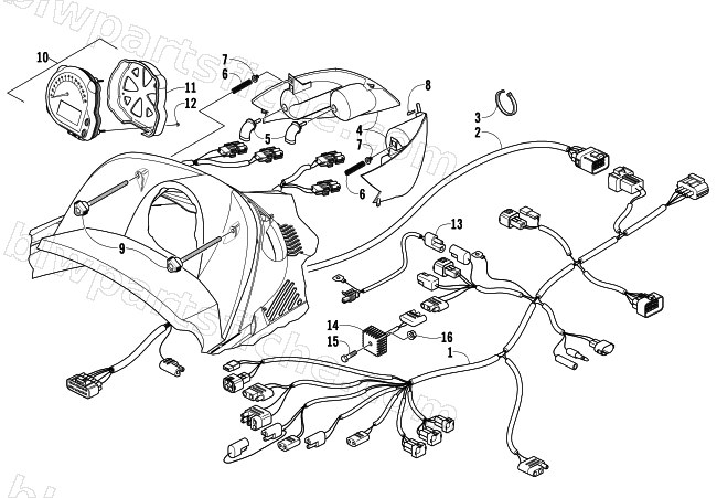 HEADLIGHT, INSTRUMENTS, AND WIRING ASSEMBLIES diagram