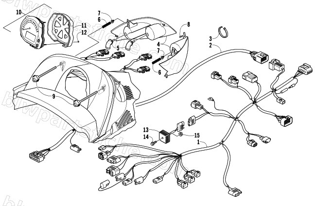 HEADLIGHT, INSTRUMENTS, AND WIRING ASSEMBLIES diagram
