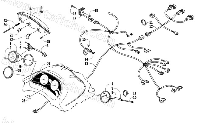 HEADLIGHT, INSTRUMENTS, AND WIRING ASSEMBLIES diagram
