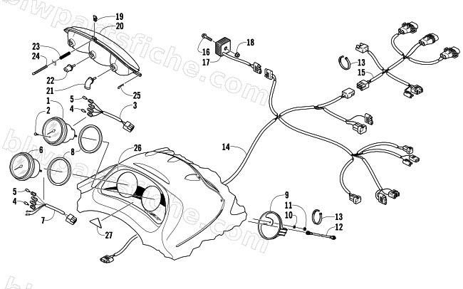HEADLIGHT, INSTRUMENTS, AND WIRING ASSEMBLIES diagram