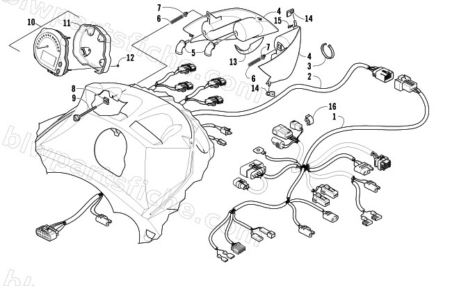 HEADLIGHT, INSTRUMENTS, AND WIRING ASSEMBLIES diagram