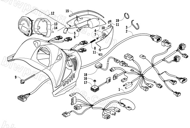 HEADLIGHT, INSTRUMENTS, AND WIRING ASSEMBLIES diagram