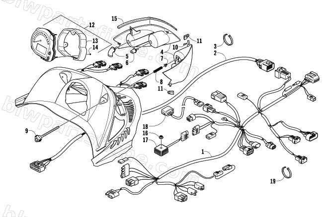 HEADLIGHT, INSTRUMENTS, AND WIRING ASSEMBLIES diagram