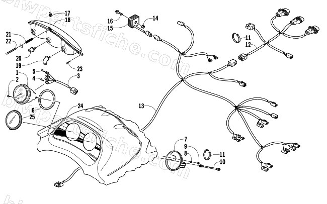 HEADLIGHT, INSTRUMENTS, AND WIRING ASSEMBLIES diagram