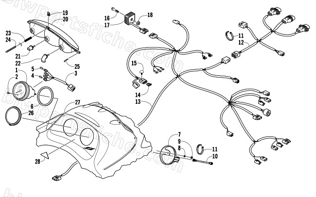 HEADLIGHT, INSTRUMENTS, AND WIRING ASSEMBLIES diagram