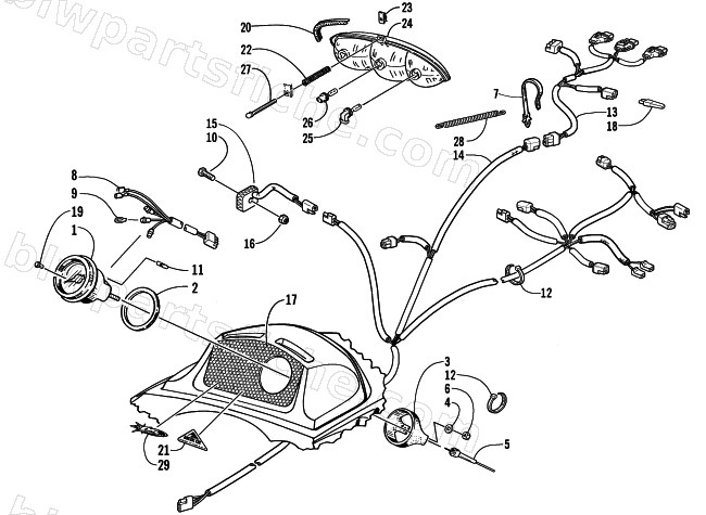 HEADLIGHT, INSTRUMENTS, AND WIRING ASSEMBLIES diagram
