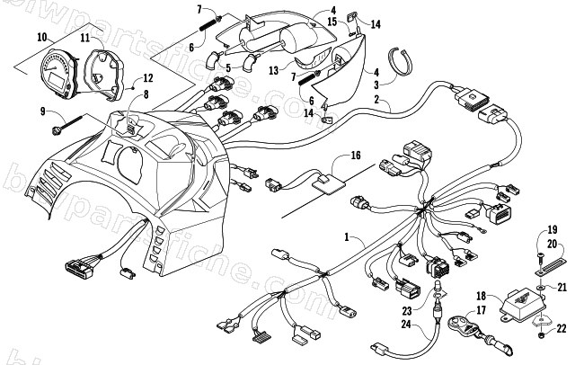 HEADLIGHT, INSTRUMENTS, AND WIRING ASSEMBLIES diagram