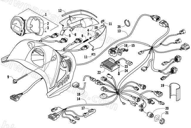 HEADLIGHT, INSTRUMENTS, AND WIRING ASSEMBLIES diagram