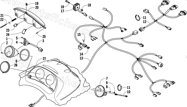 HEADLIGHT, INSTRUMENTS, AND WIRING ASSEMBLIES diagram