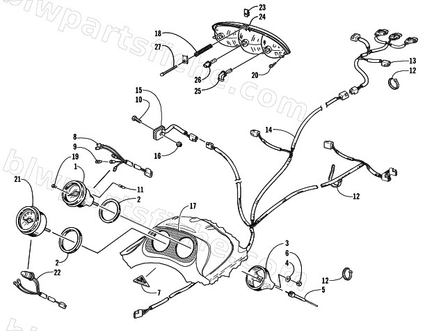 HEADLIGHT, INSTRUMENTS, AND WIRING ASSEMBLIES diagram