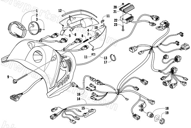 HEADLIGHT, INSTRUMENTS, AND WIRING ASSEMBLIES diagram