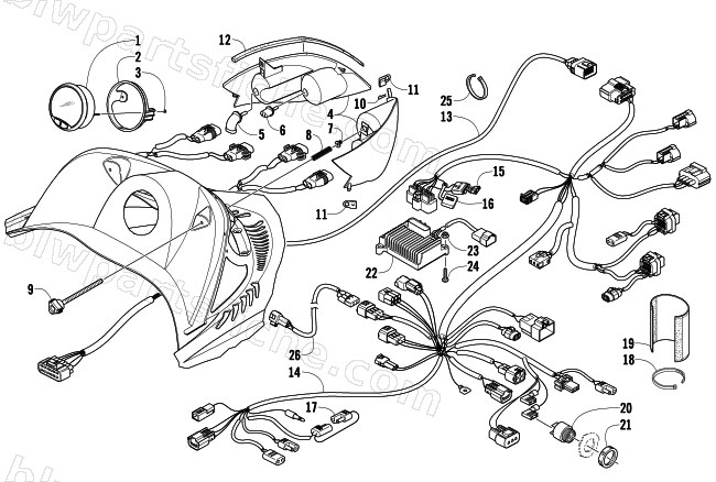HEADLIGHT, INSTRUMENTS, AND WIRING ASSEMBLIES diagram