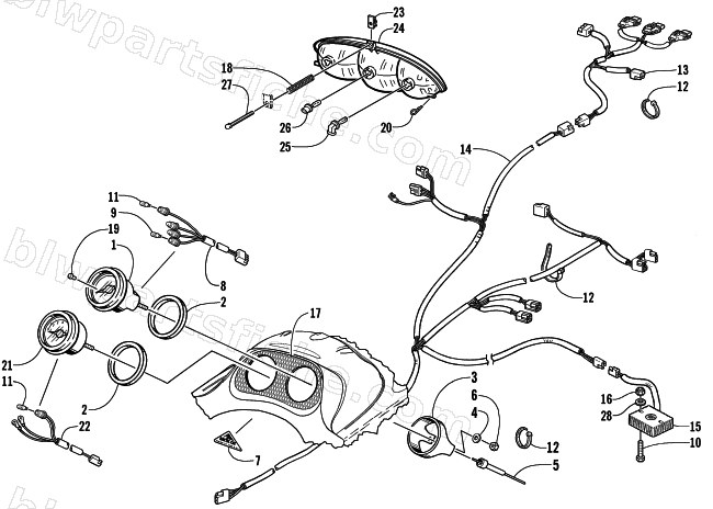 HEADLIGHT, INSTRUMENTS, AND WIRING ASSEMBLIES diagram
