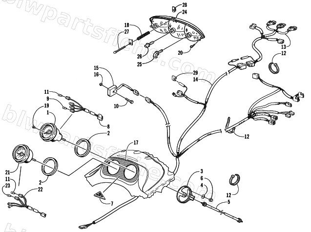 HEADLIGHT, INSTRUMENTS, AND WIRING ASSEMBLIES diagram